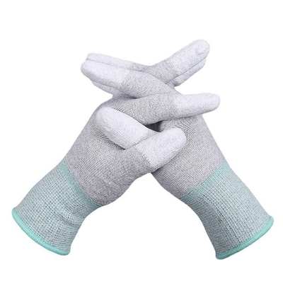 Antystatyczne rękawice robocze ochronne ESD z czarnego nylonu Pu Touchscreen Extreme Grip