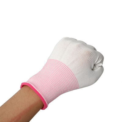 OEM Antystatyczne rękawice ESD z włókna węglowego ESD Finger Top Fit powlekane PU Rękawiczki szare ESD 13 Gauge