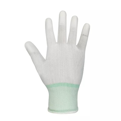 Rękawice ręczne Esd z włókna węglowego 13 Rękawice antystatyczne PU Top Fit Coated Finger ESD