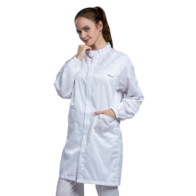 Laboratoryjna medyczna odzież antystatyczna ESD Płaszcz z kołnierzem do ścielenia łóżek