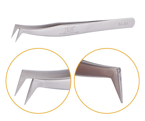 LashArt Straight Vetus Lash Pęseta Curved Fine Point Pair Przedłużanie rzęs