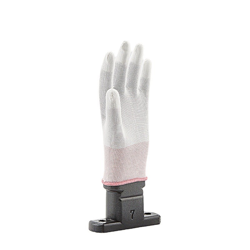 OEM Antystatyczne rękawice ESD z włókna węglowego ESD Finger Top Fit powlekane PU Rękawiczki szare ESD 13 Gauge