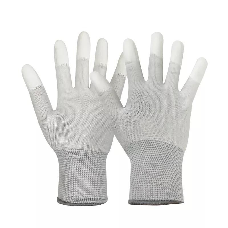 Rękawice ręczne Esd z włókna węglowego 13 Rękawice antystatyczne PU Top Fit Coated Finger ESD